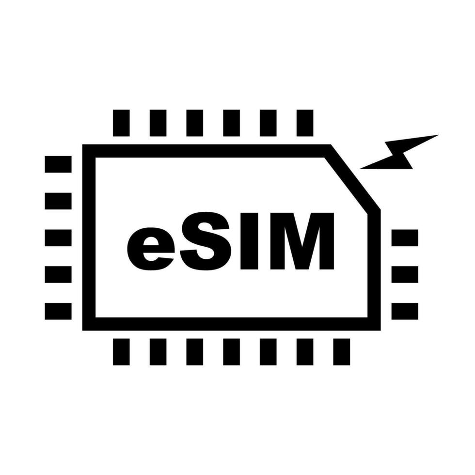 Facile esim icône. esim carte. vecteur. vecteur