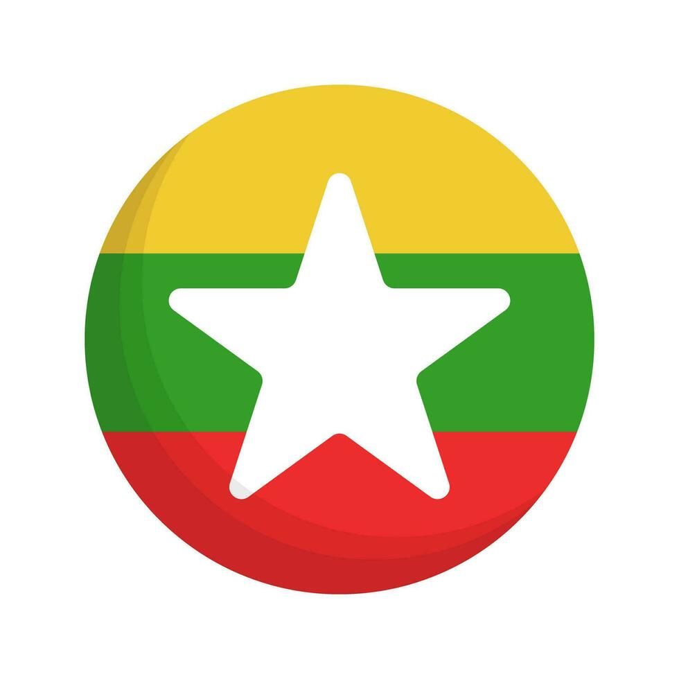 moderne rond myanmar drapeau. vecteur. vecteur