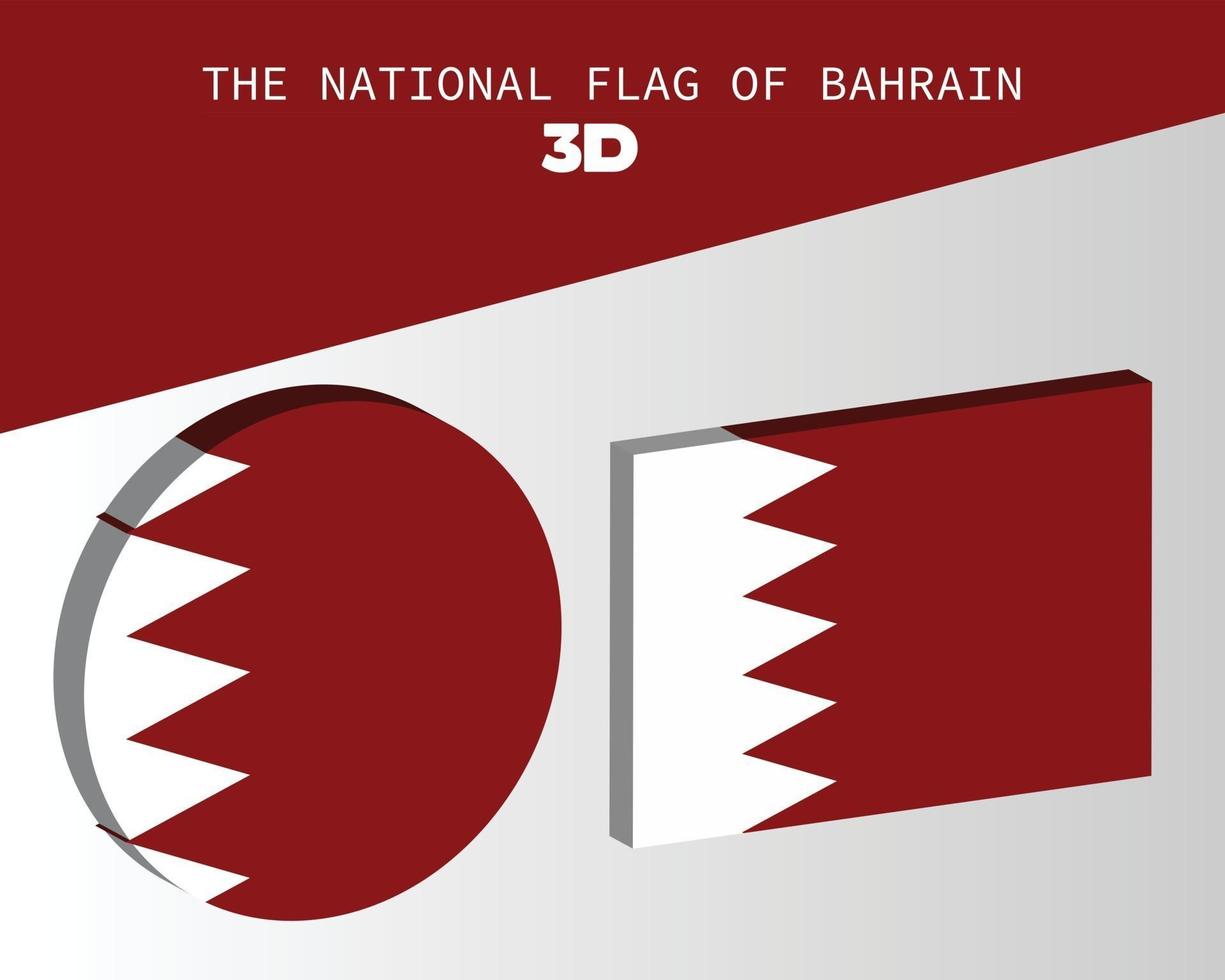 le drapeau national 3d de la conception de vecteur de bahreïn