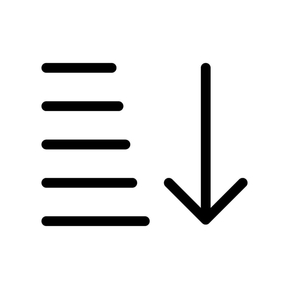 descendant Trier icône vecteur symbole conception illustration