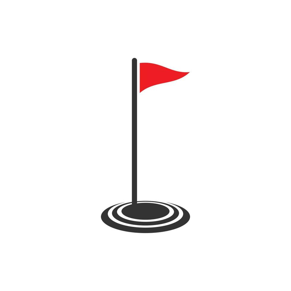 le golf drapeau logo modèle. vecteur illustration icône conception