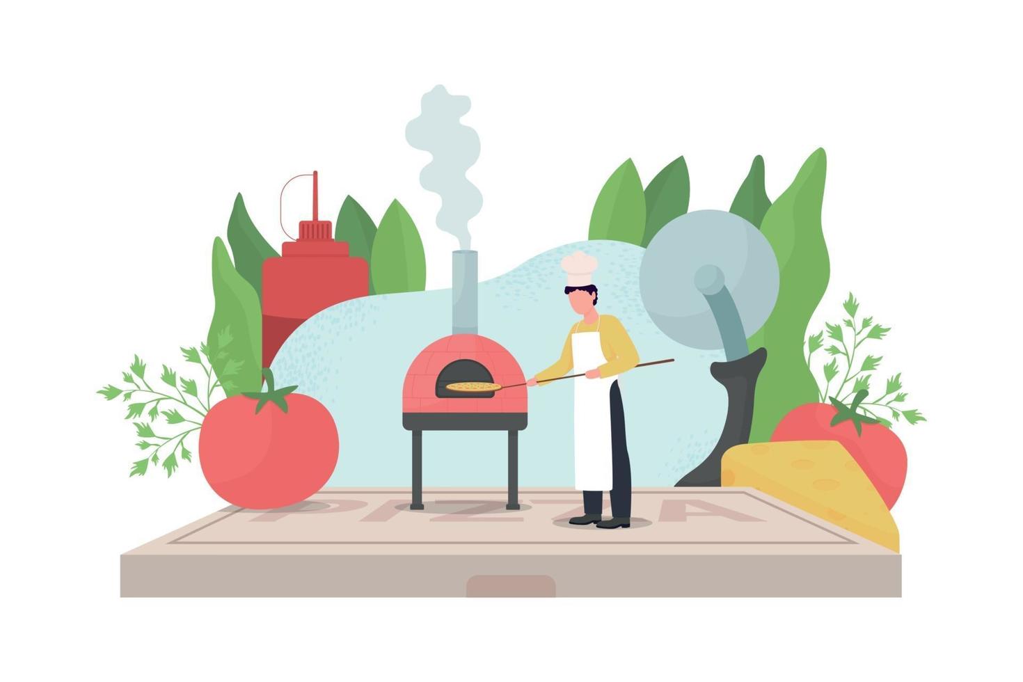 illustration vectorielle de pizza maker concept plat vecteur