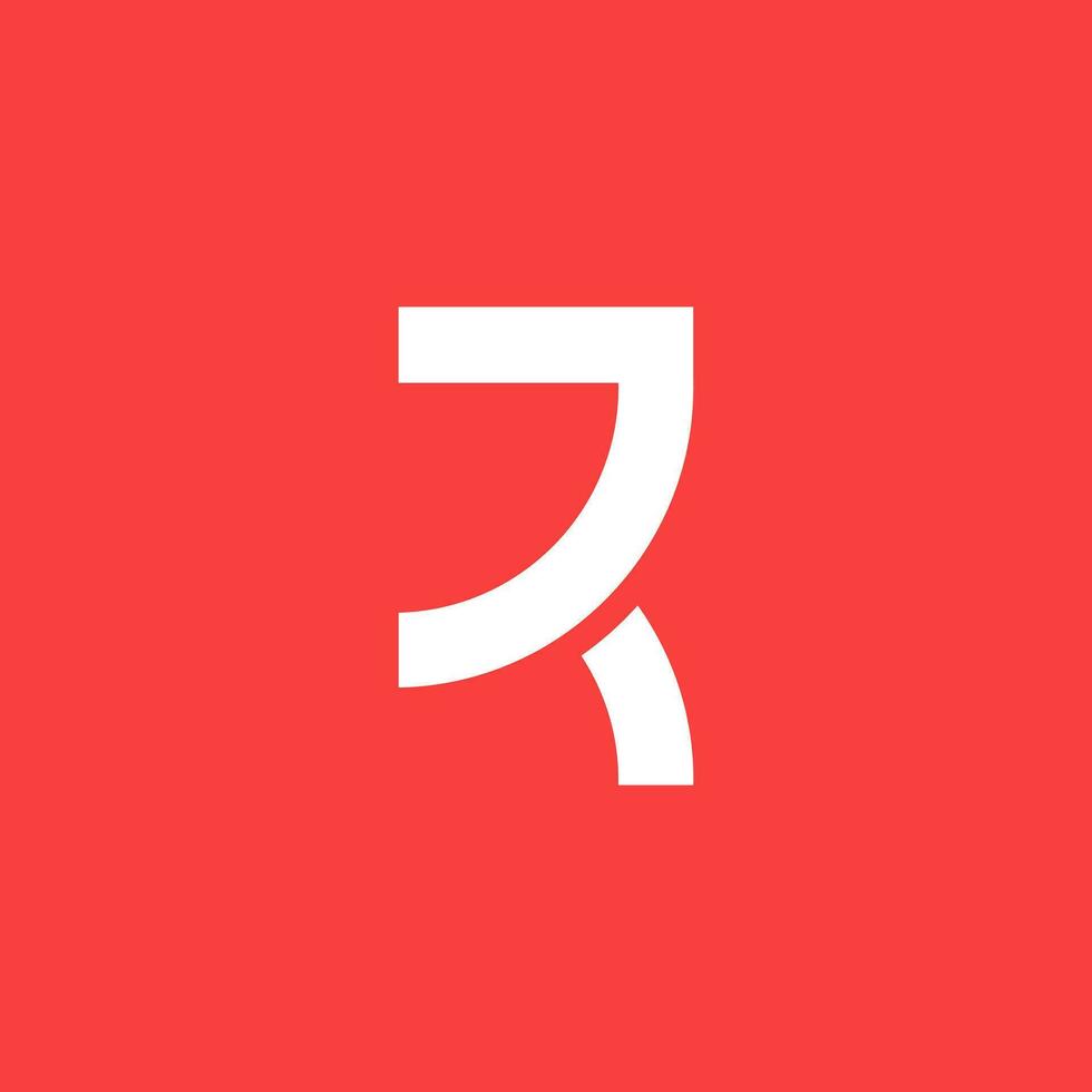 initiale lettre ré logo avec katakana style. blanc et rouge Contexte Facile plat vecteur logo conception