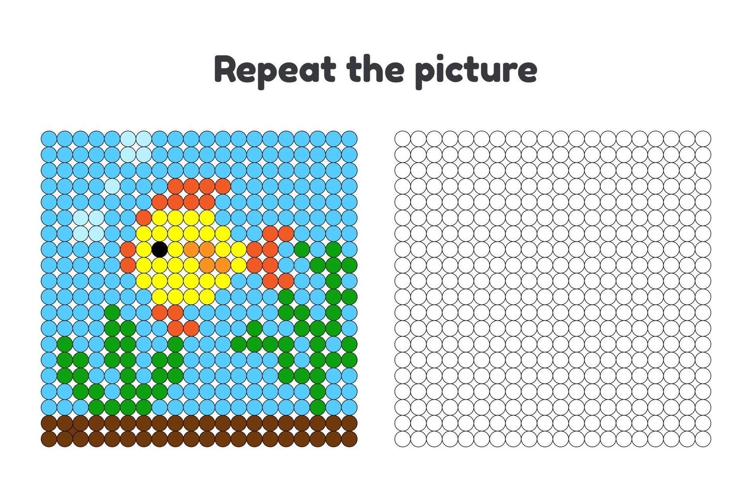 illustration vectorielle. jeu pour les enfants d'âge préscolaire. répéter l'image. peindre les cercles. le poisson nage dans la mer, les algues vecteur
