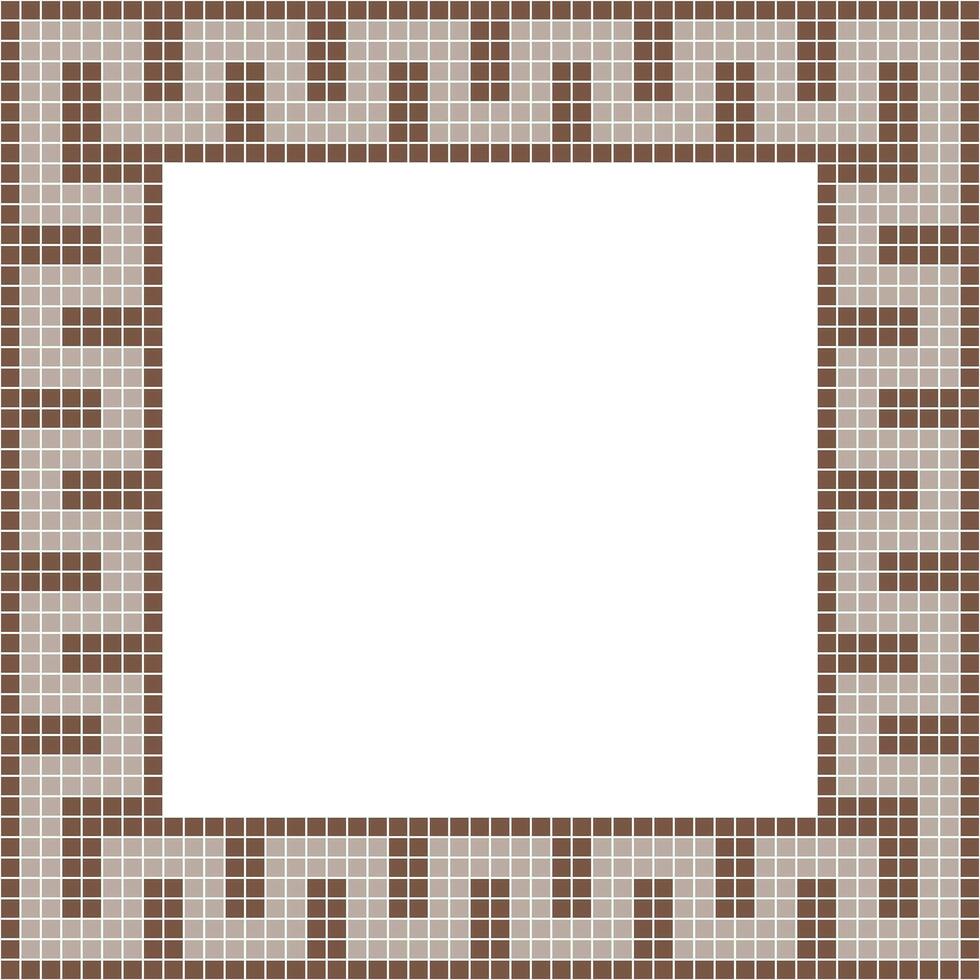 marron tuile cadre, mosaïque tuile cadre, tuile cadre, sans couture modèle, mosaïque sans couture modèle, mosaïque carrelage texture ou Contexte. salle de bains mur carrelage, sol carrelage avec magnifique modèle vecteur