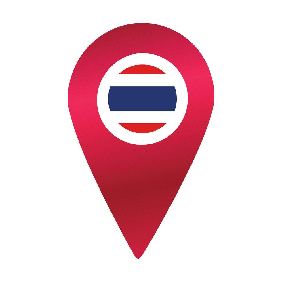 destination épingle icône avec Thaïlande flag.location rouge carte marqueur vecteur