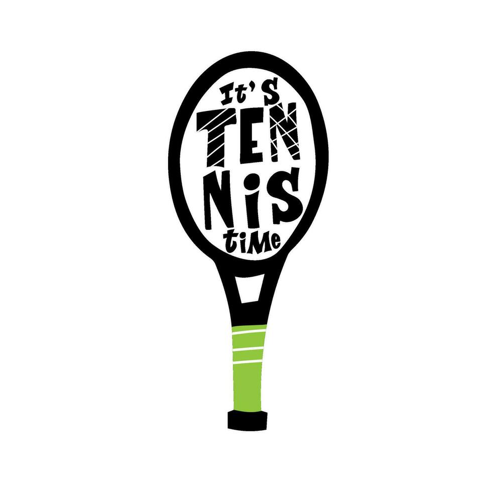 jouer tennis main tiré vecteur caractères Devis. de motivation sport slogans avec tennis des balles et raquette sur blanc Contexte. compétitif jeu, en bonne santé mode de vie concept.