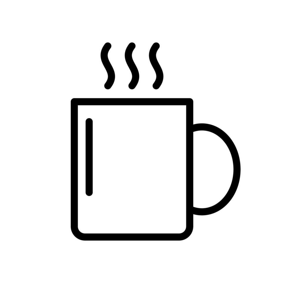 chaud thé tasse, café agresser icône dans ligne style conception isolé sur blanc Contexte. modifiable accident vasculaire cérébral. vecteur
