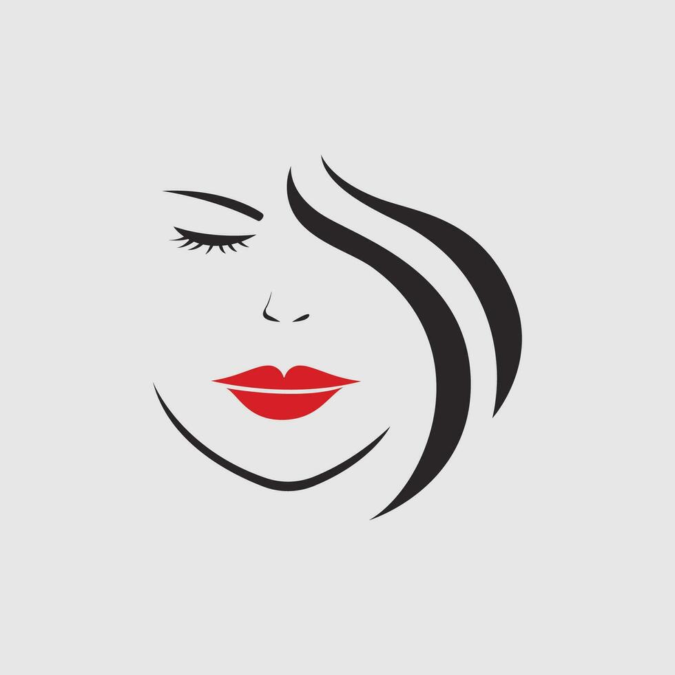 femme beauté logo modèle vecteur