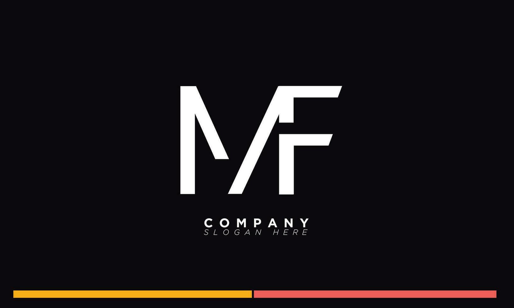 mf alphabet lettres initiales monogramme logo fm, m et f vecteur