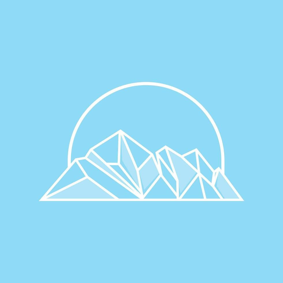 Montagne logo, antarctique iceberg logo conception, la nature paysage vecteur, produit marque illustration icône vecteur