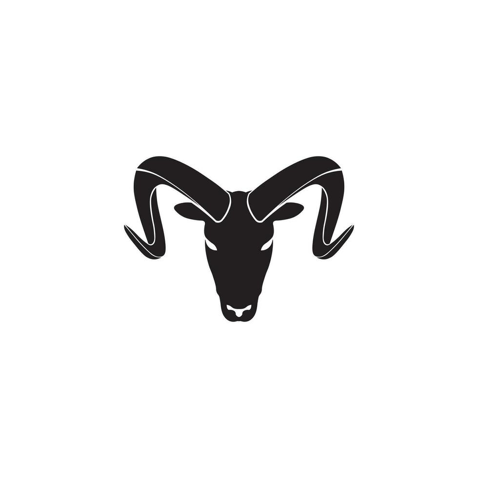 chèvre tête logo avec minimaliste conception. vecteur
