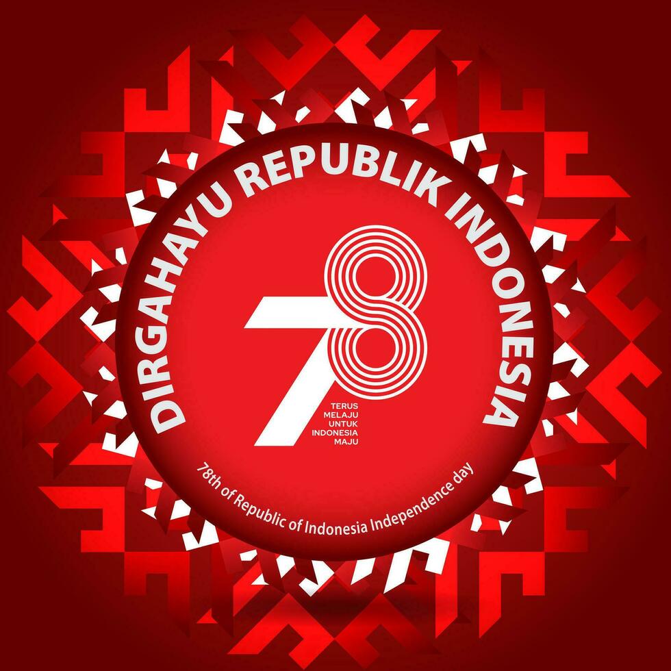 Indonésie indépendance journée 17 août concept illustration.78 ans Indonésie indépendance journée vecteur
