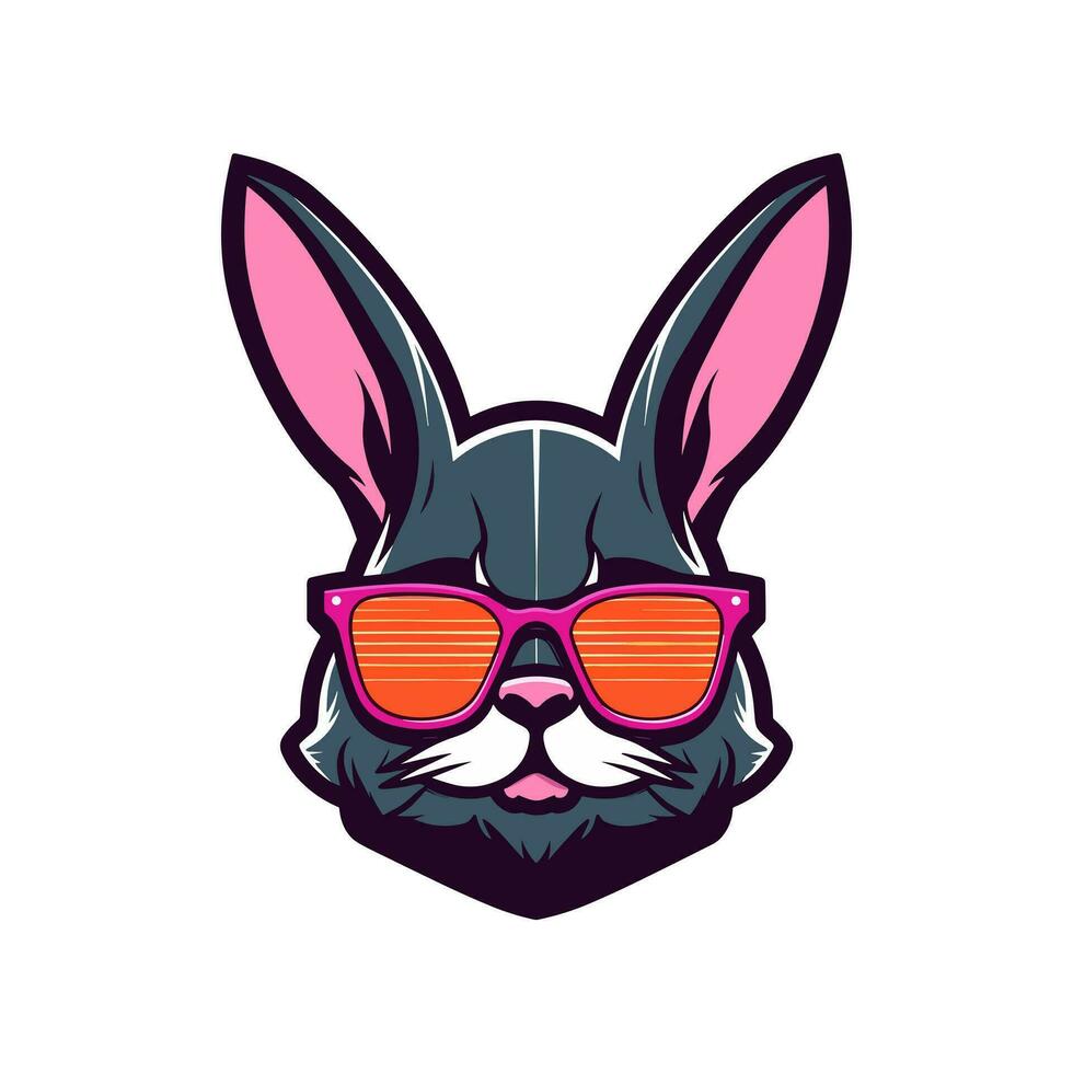 une cool et élégant lapin portant des lunettes de soleil vecteur agrafe art illustration, exsudant une sens de confiance et tendance, parfait pour mode vers l'avant dessins et hanche l'image de marque