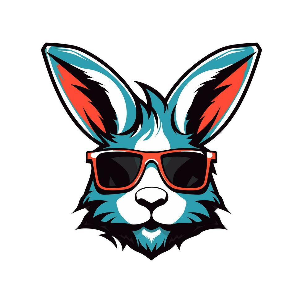 une cool et élégant lapin portant des lunettes de soleil vecteur agrafe art illustration, exsudant une sens de confiance et tendance, parfait pour mode vers l'avant dessins et hanche l'image de marque