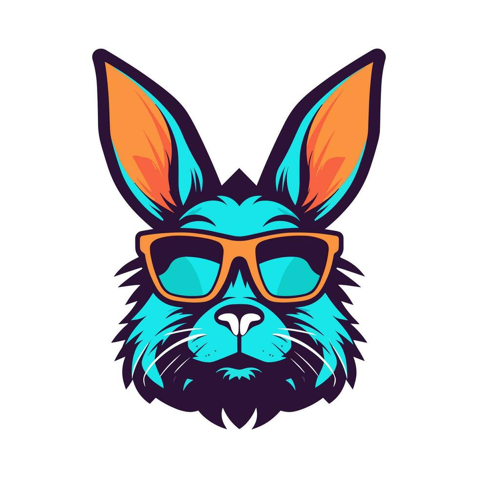 une cool et élégant lapin portant des lunettes de soleil vecteur agrafe art illustration, exsudant une sens de confiance et tendance, parfait pour mode vers l'avant dessins et hanche l'image de marque