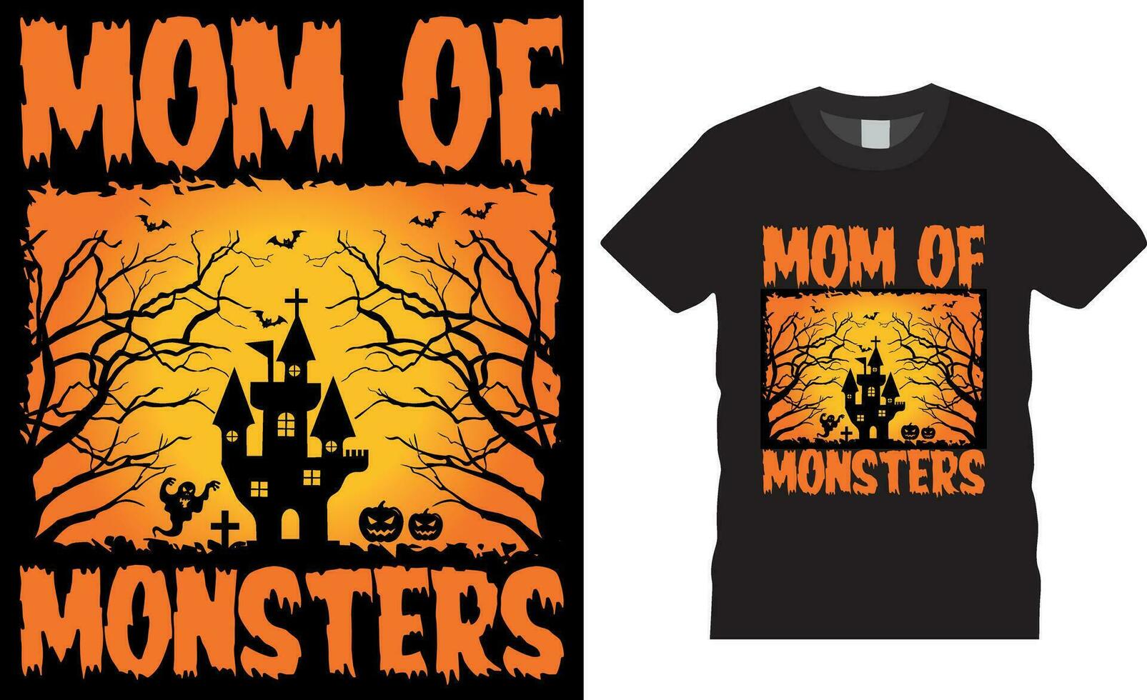 maman de monstres, Halloween vecteur graphique t- chemise conception. maman de monstres