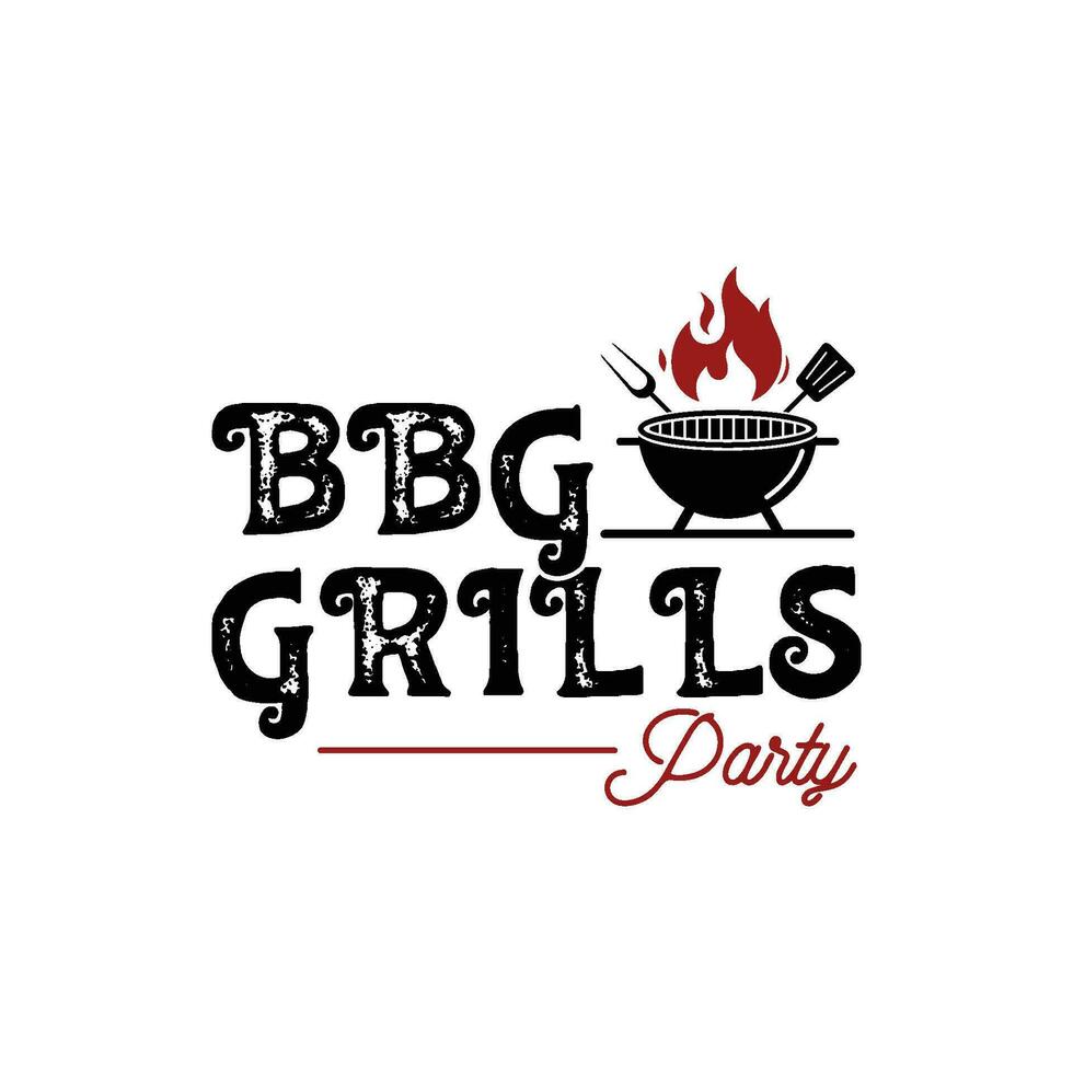 un barbecue gril jardin fête vecteur logo conception inspiration