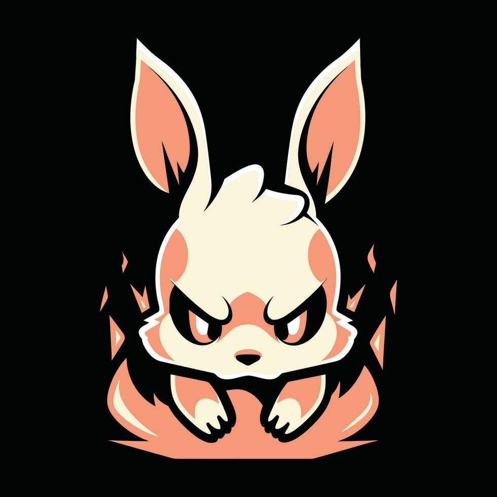 lapin tête mascotte logo pour esport. lapin T-shirt conception. lapin logo. lapin autocollant vecteur