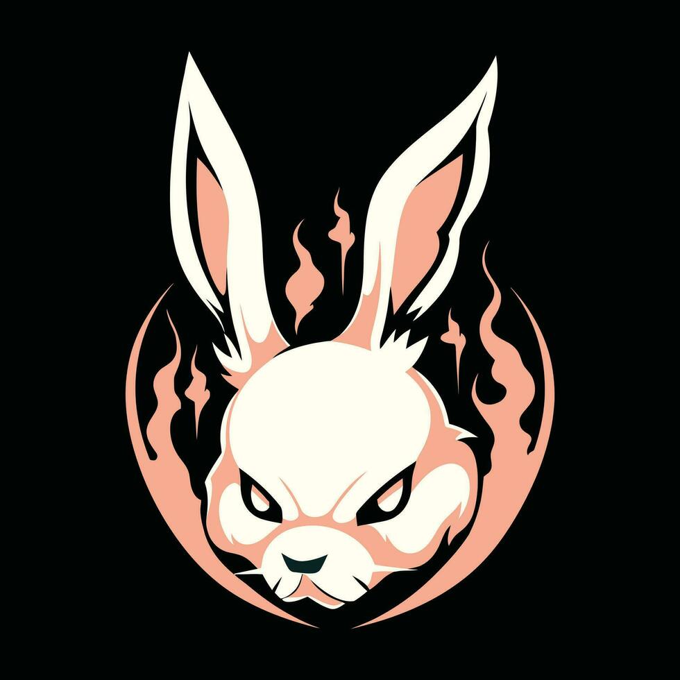 lapin tête mascotte logo pour esport. lapin T-shirt conception. lapin logo. lapin autocollant vecteur