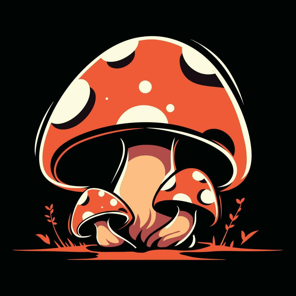 champignon vecteur illustration pour autocollant, logo, et chemise