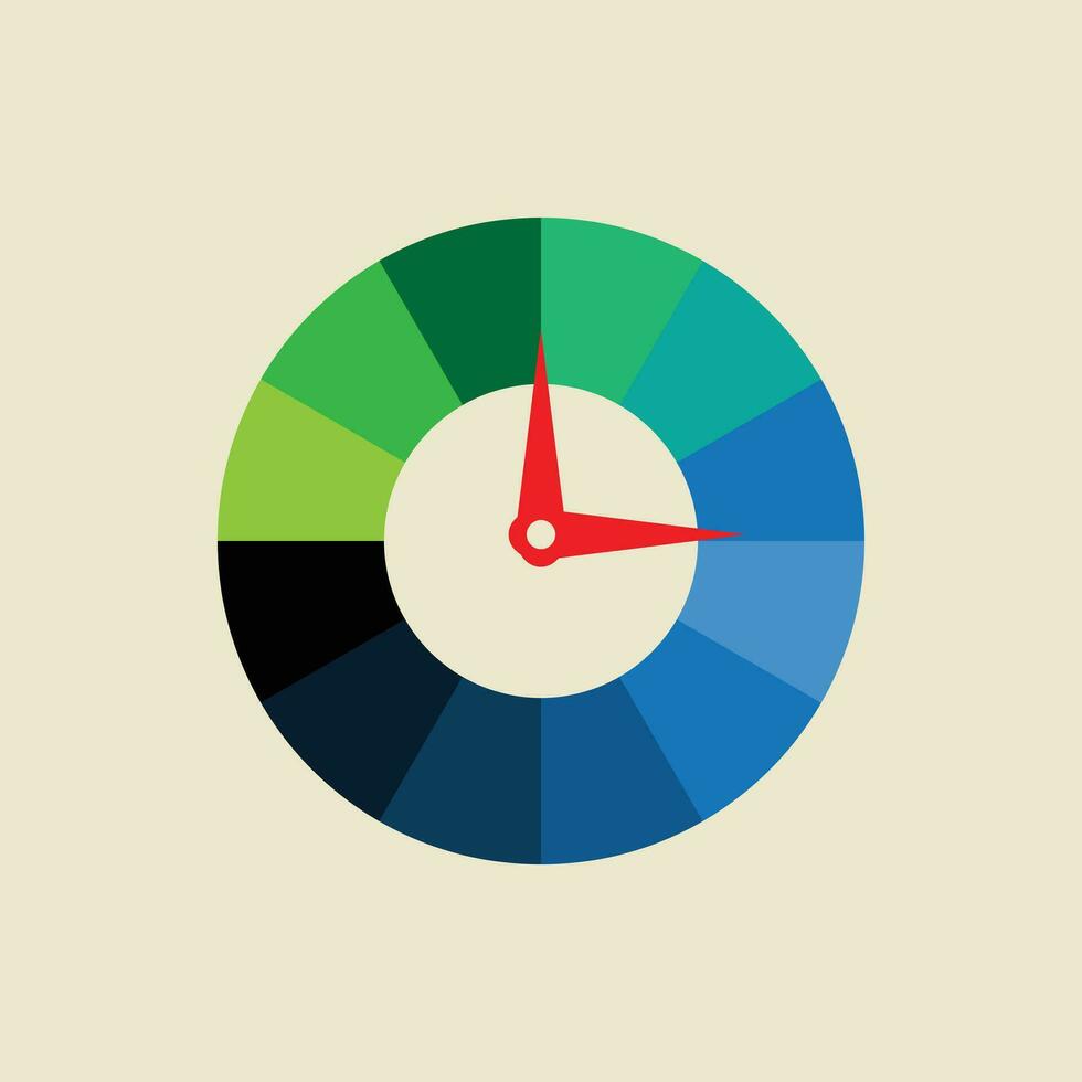 l'horloge la vitesse Couleur logo icône. vecteur