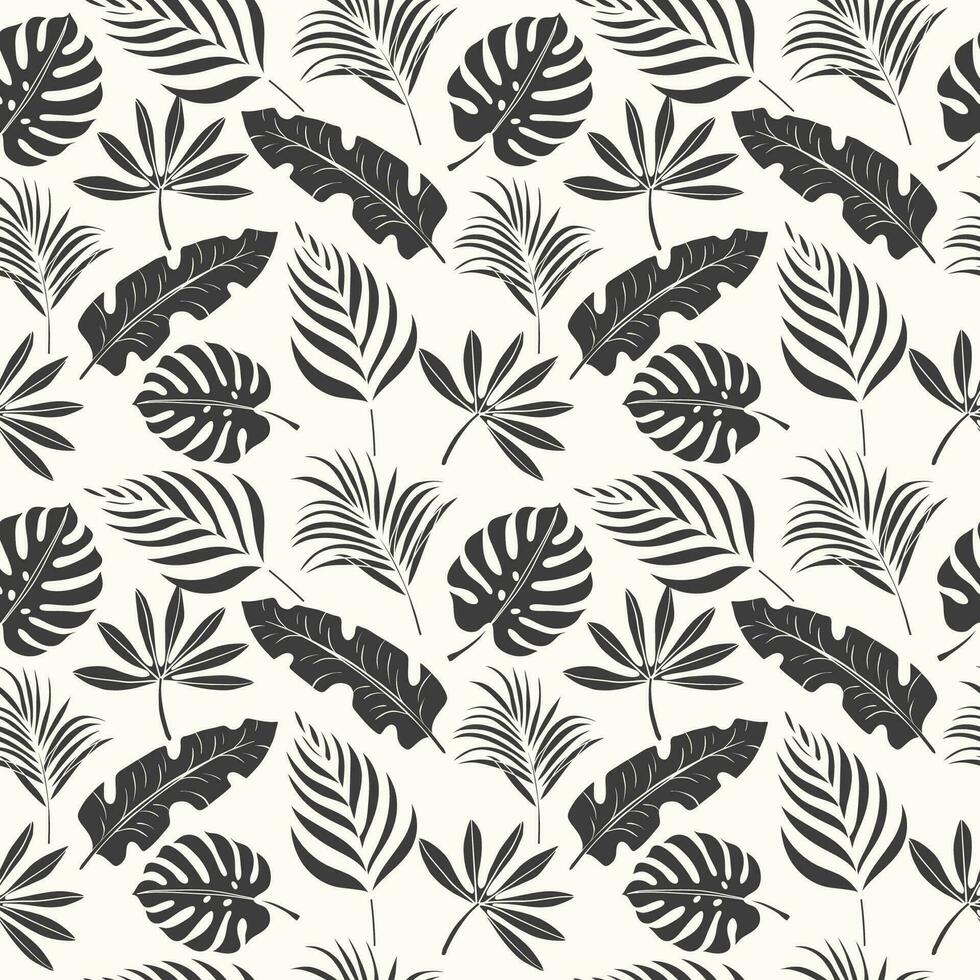 sans couture tropical modèle avec monstera feuilles et tropical feuilles vecteur