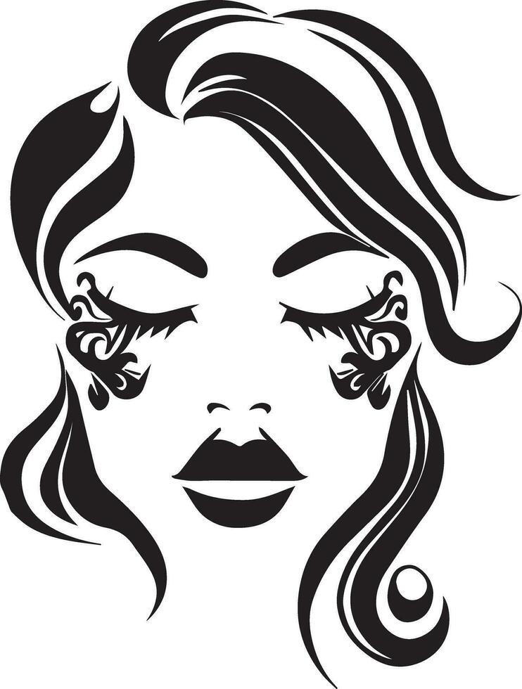 femmes visage tatouage conception illustration vecteur art