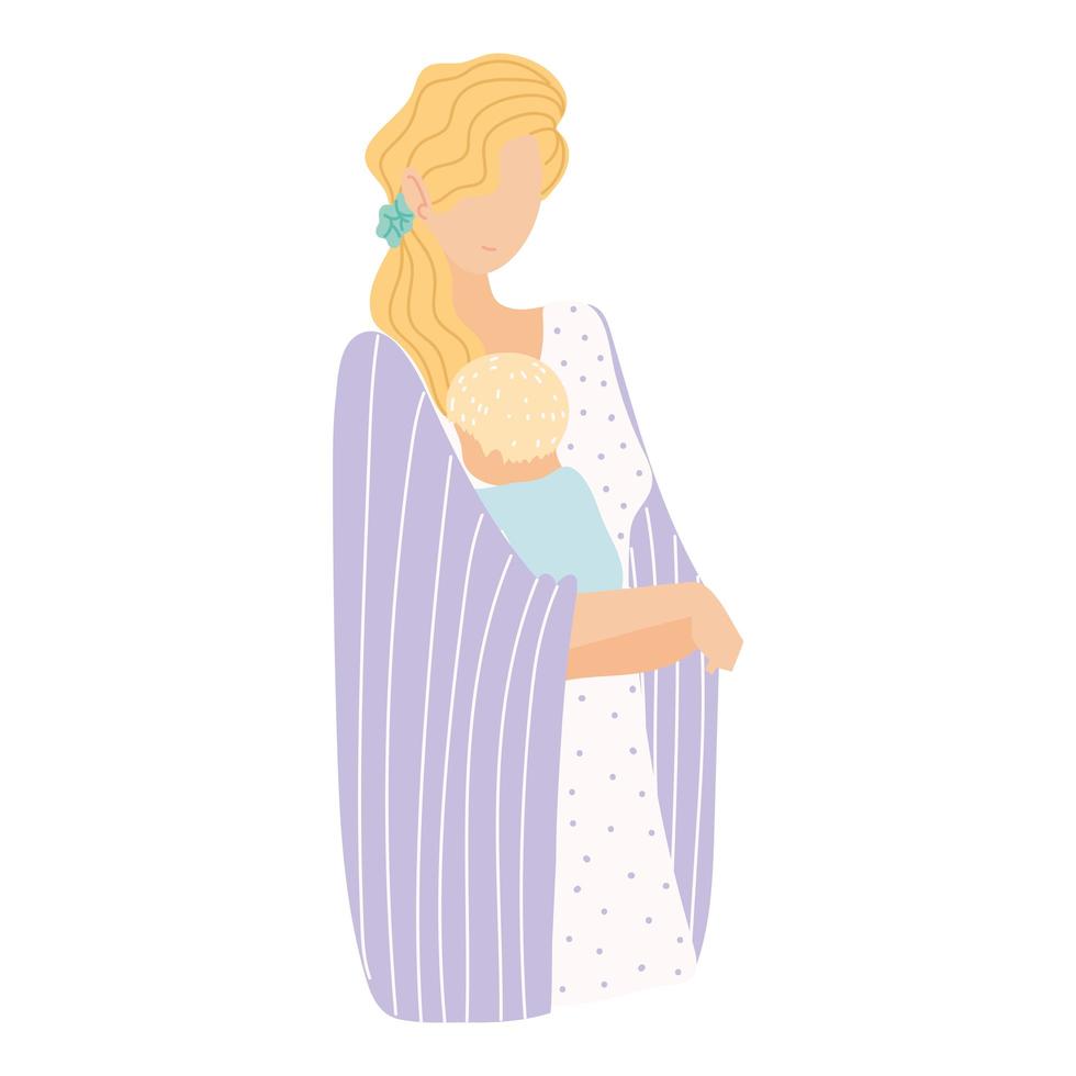 femme avec bébé vecteur