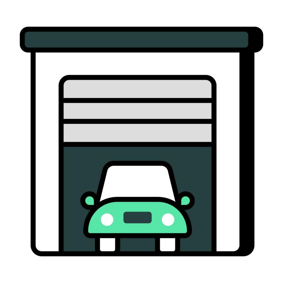 icône de téléchargement premium du garage vecteur