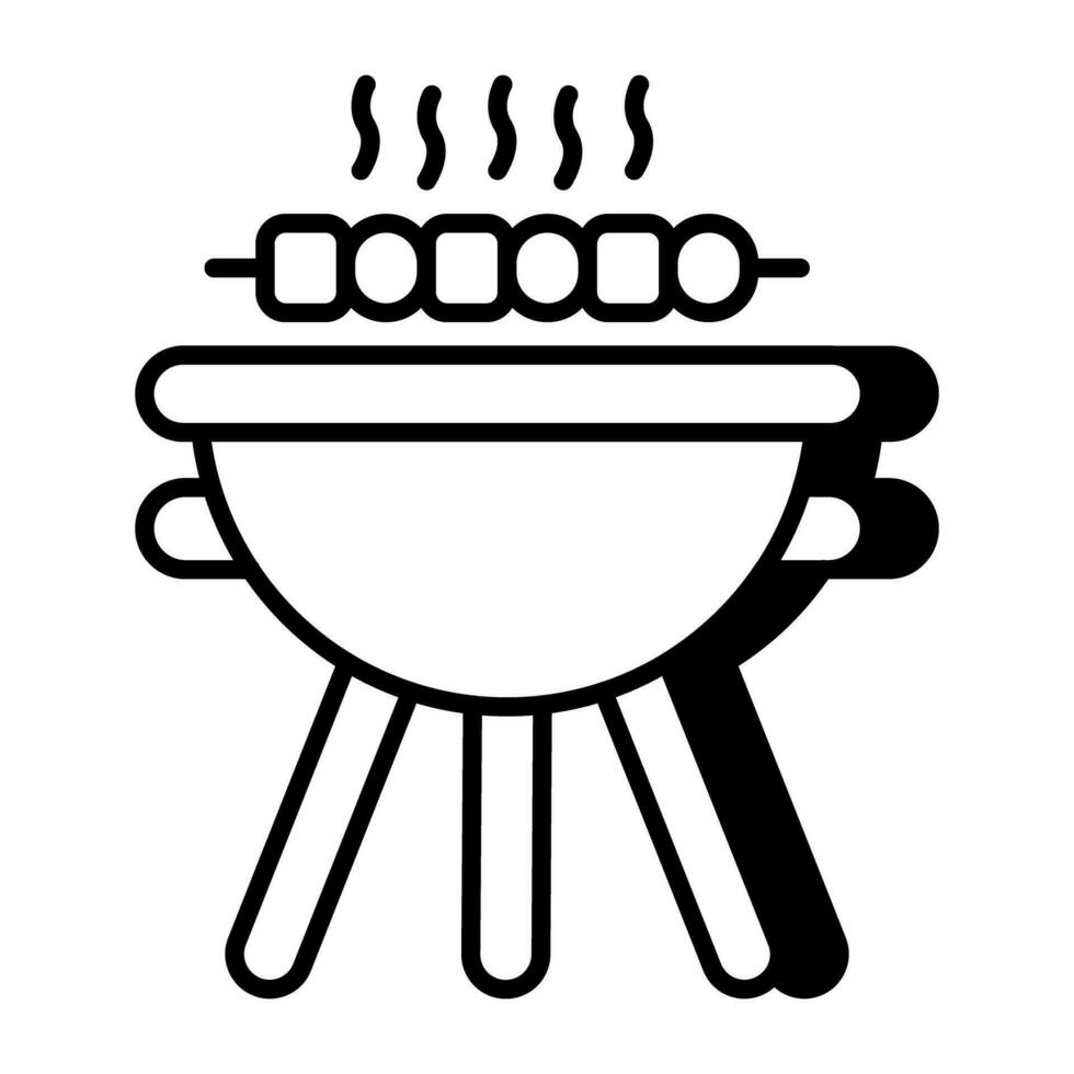 conception de vecteur à la mode du poêle à barbecue