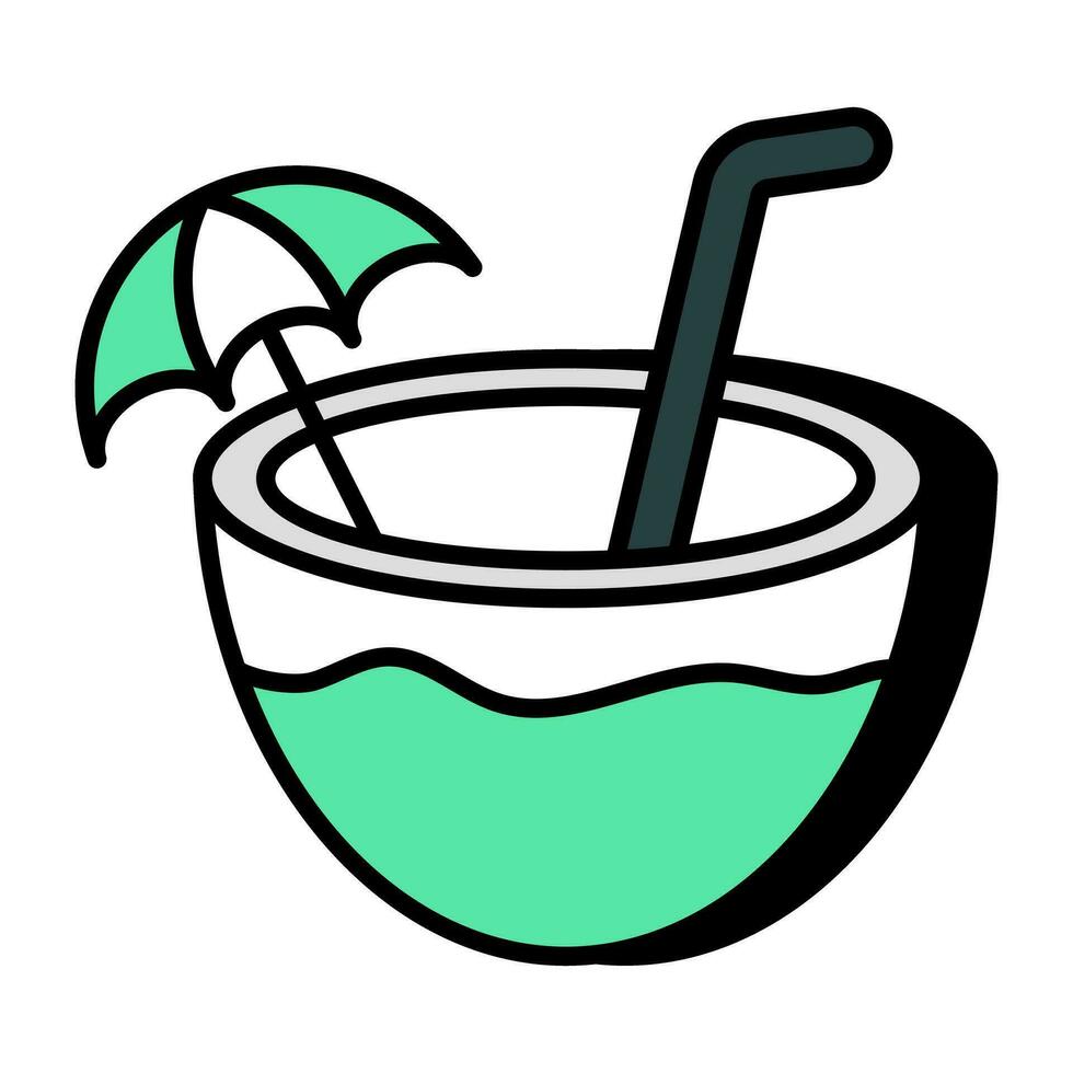 icône du design moderne de l'eau de coco vecteur
