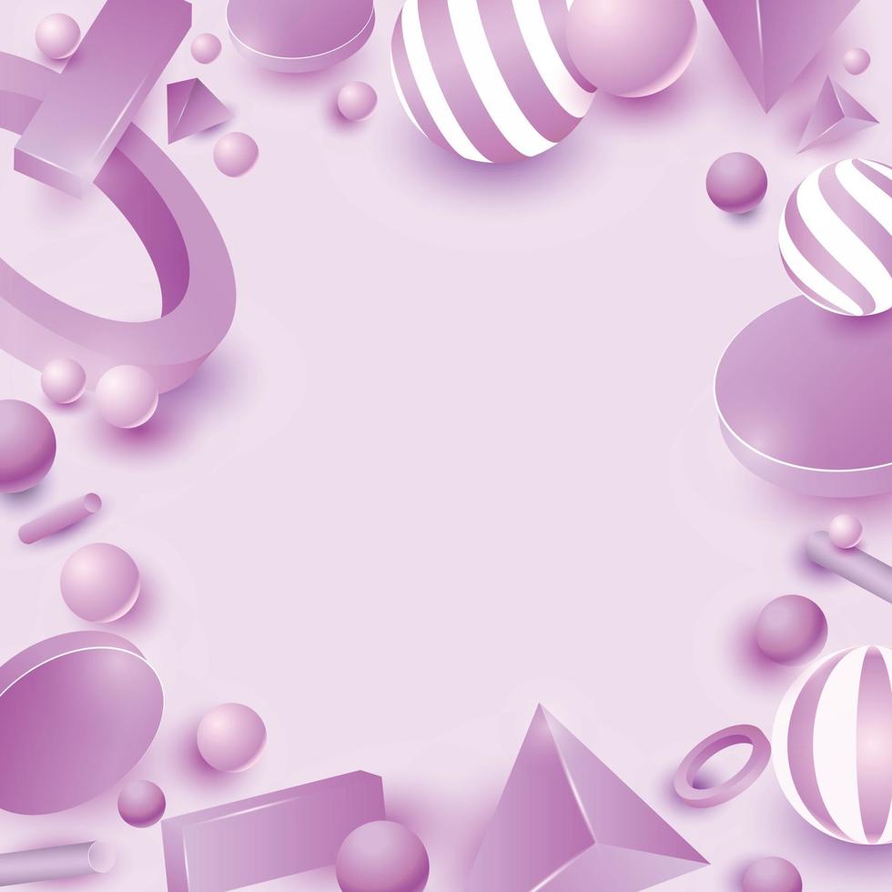 conception 3d violet pastel vecteur