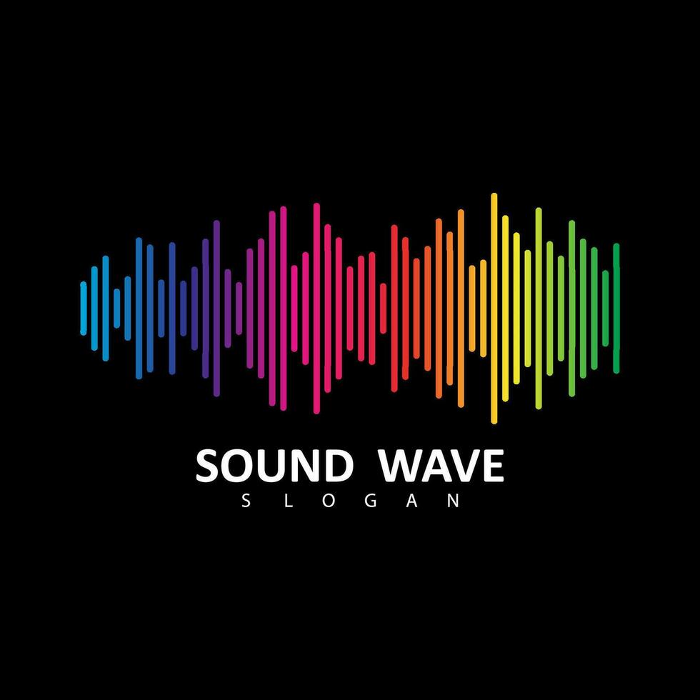 l'audio coloré vague logo. vecteur égaliseur élément. du son vague illustration logo vecteur icône modèle