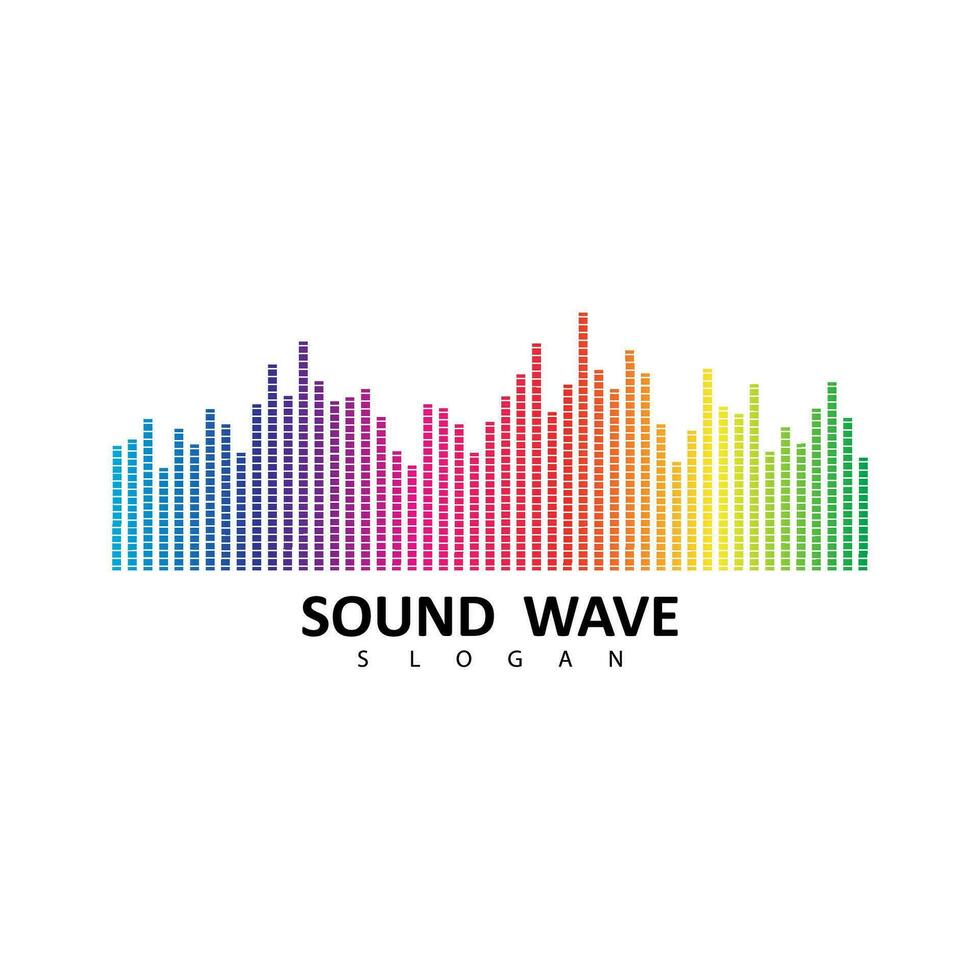 l'audio coloré vague logo. vecteur égaliseur élément. du son vague illustration logo vecteur icône modèle