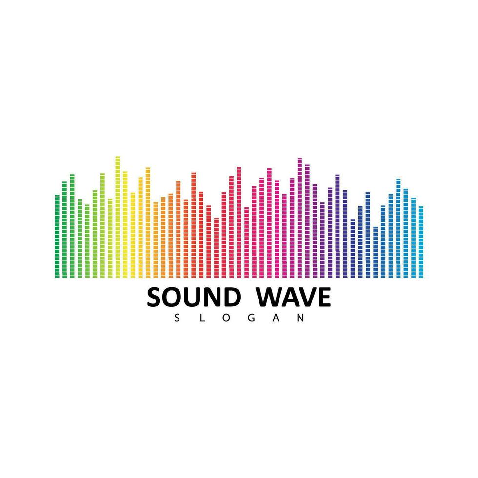 l'audio coloré vague logo. vecteur égaliseur élément. du son vague illustration logo vecteur icône modèle