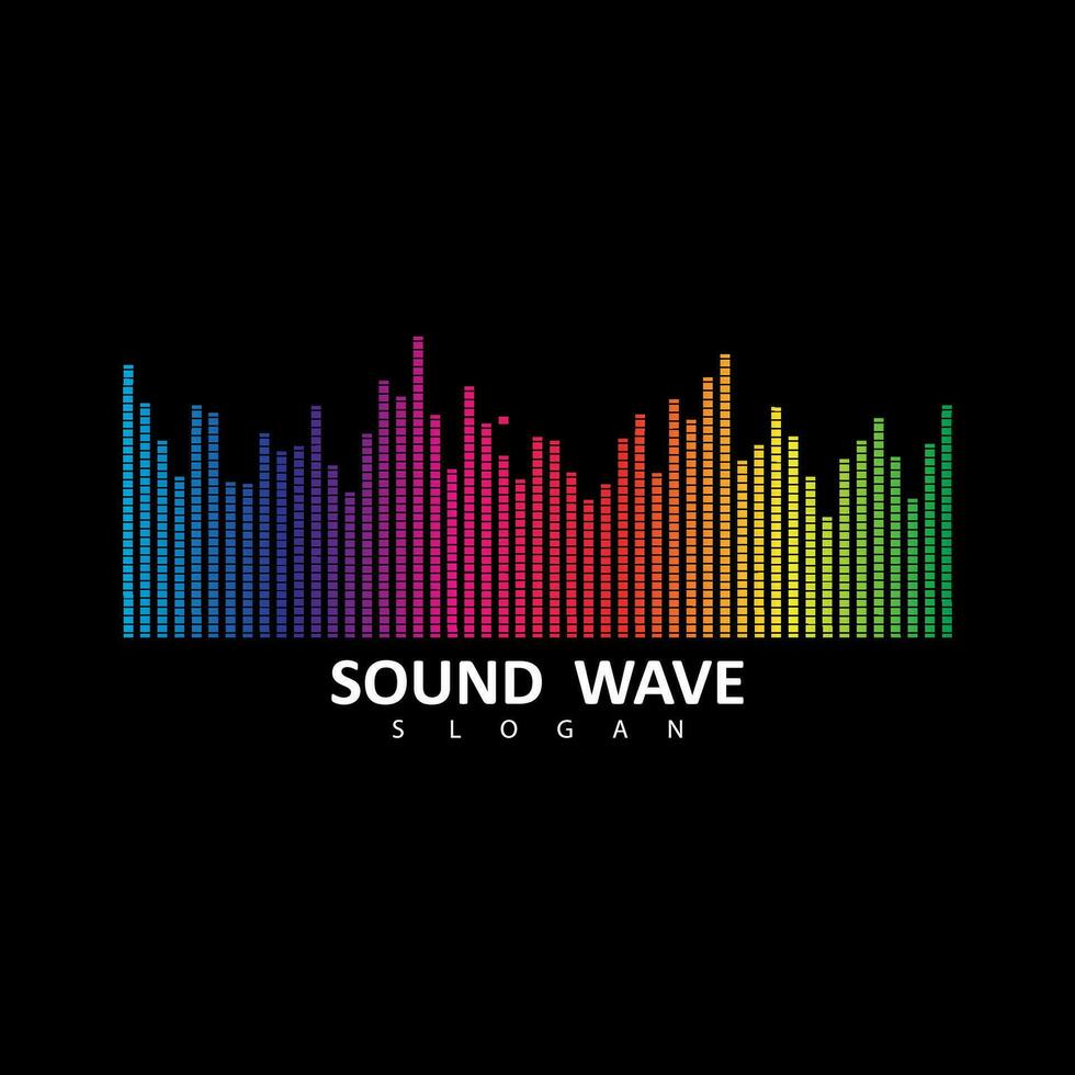 l'audio coloré vague logo. vecteur égaliseur élément. du son vague illustration logo vecteur icône modèle