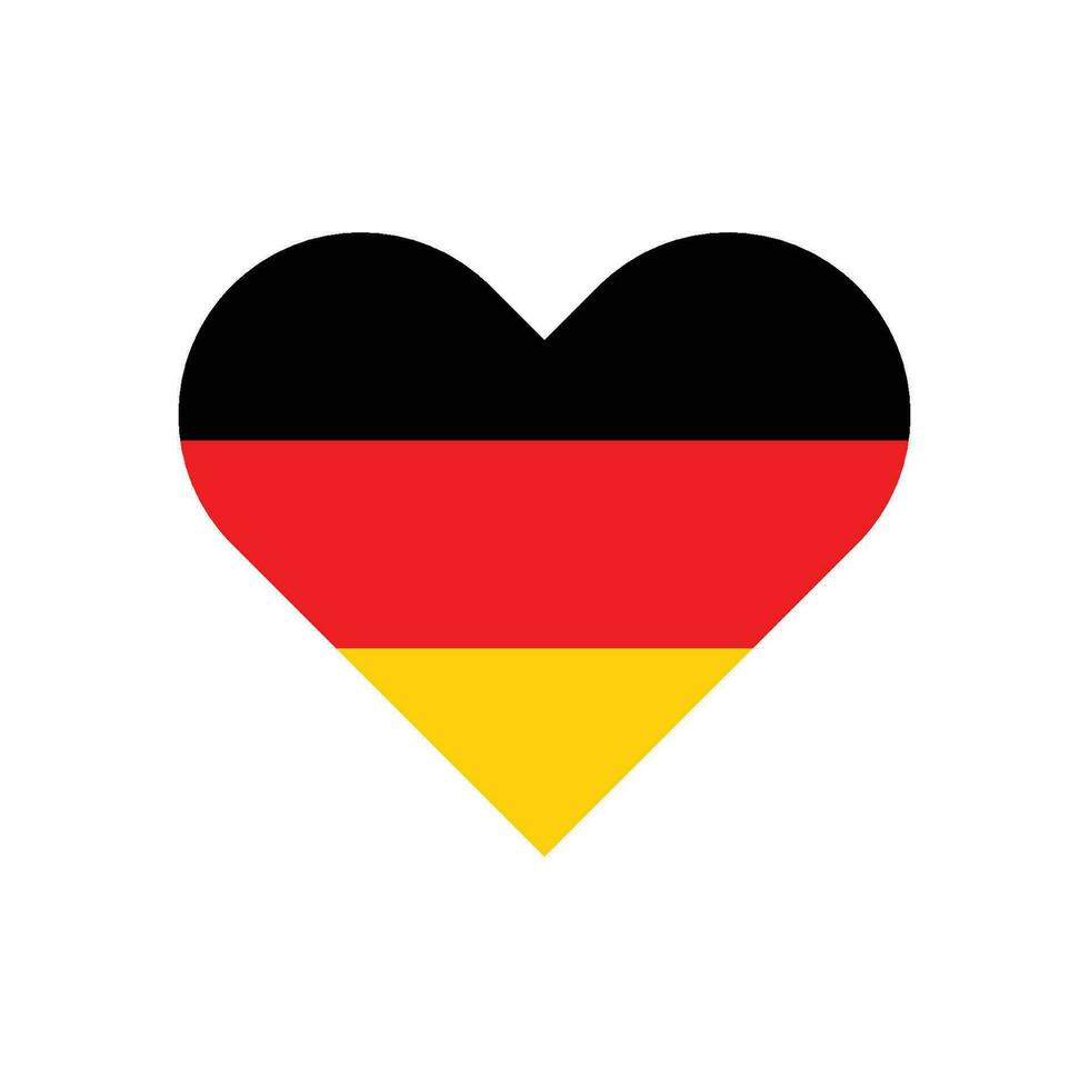allemand drapeau dans cœur forme vecteur illustration sur blanc Contexte.