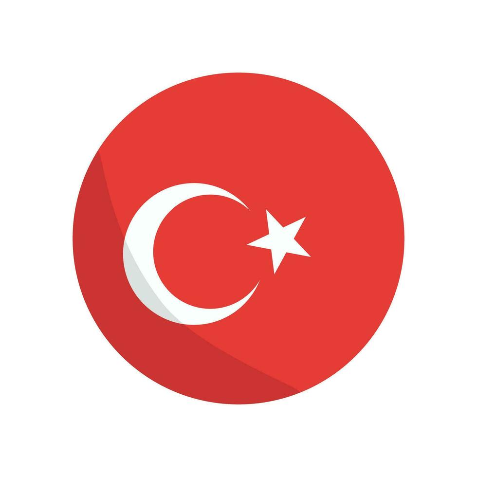 rond turc drapeau. Turquie. vecteur. vecteur