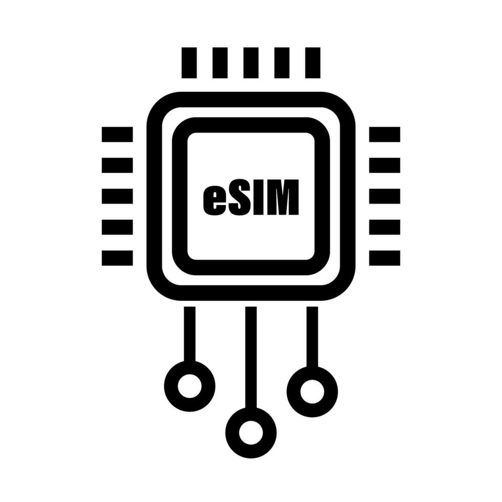 esim icône. embarqué sim icône. vecteur. vecteur