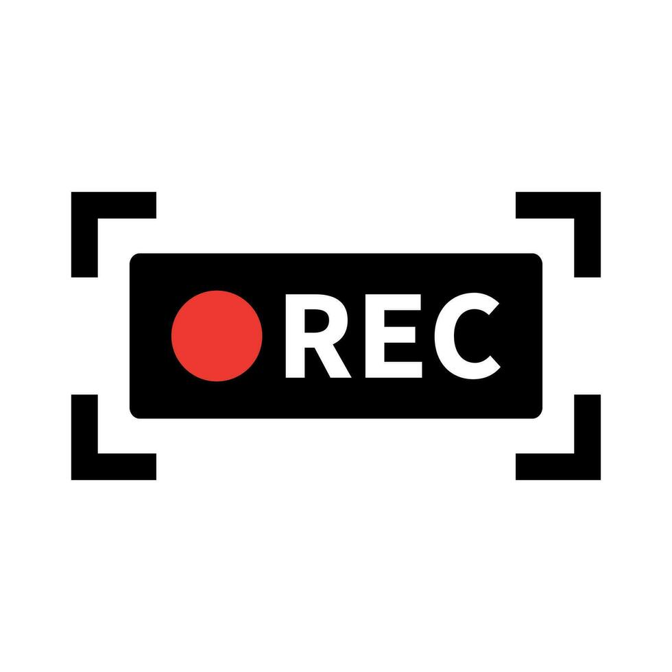 rec icône et Cadre. vidéo enregistrement. vecteur. vecteur