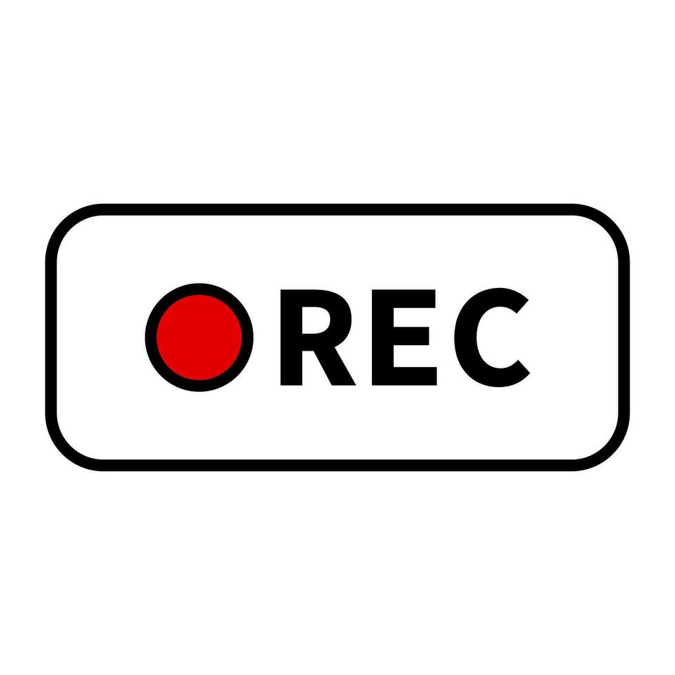 rec logo icône. enregistrement tournage. vecteur. vecteur