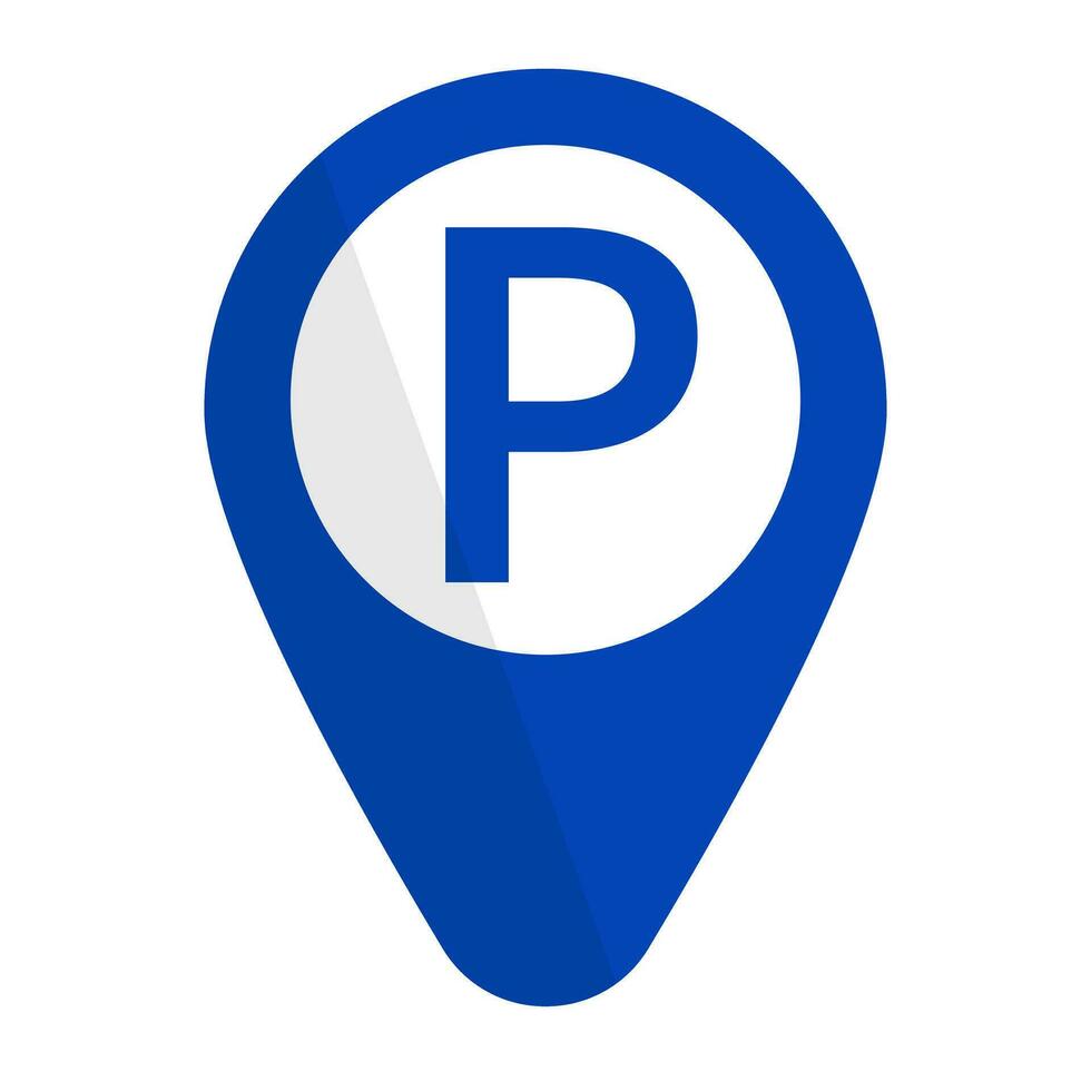 parking carte épingle icône. parking zone emplacement information. vecteur. vecteur