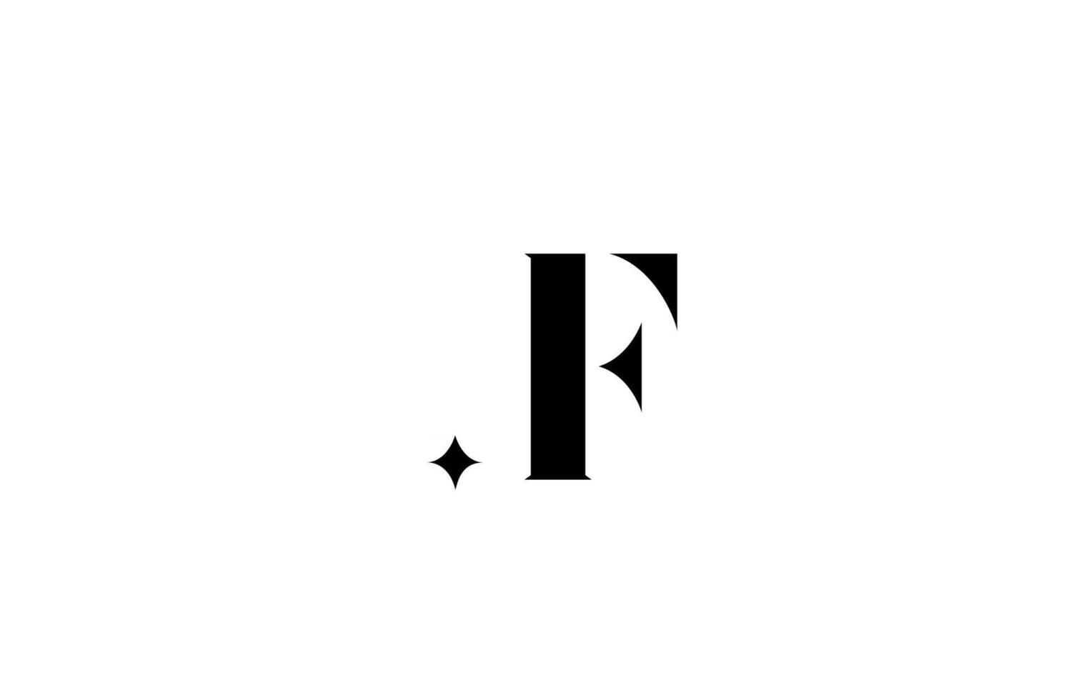 logo de lettre de l'alphabet f noir et blanc pour les entreprises avec étoile. lettrage créatif pour entreprise. icône de conception de marque d'identité d'entreprise vecteur