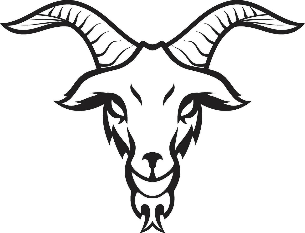 chèvre tête icône noir et blanc agrafe art illustration , logo modèle ,vecteur image vecteur