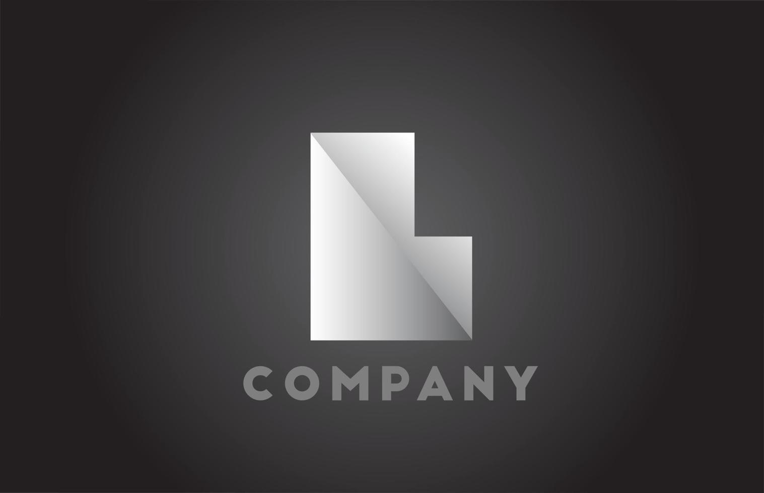 logo de lettre de l'alphabet géométrique blanc et noir l pour les entreprises. marquage et lettrage d'entreprise avec un design futuriste et un dégradé pour l'entreprise vecteur