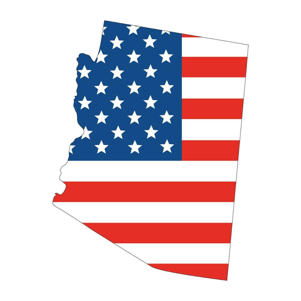 Arizona carte. Etats-Unis drapeau. Etats-Unis carte vecteur