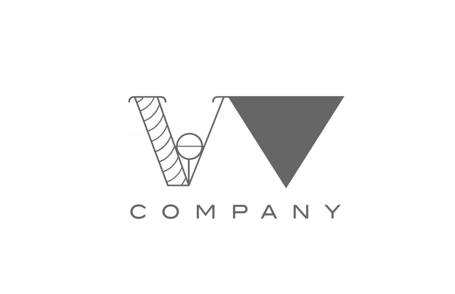 v vv icône du logo alphabet blanc gris pour entreprise avec style géométrique. conception de combinaison de lettres créatives pour les entreprises et les entreprises vecteur