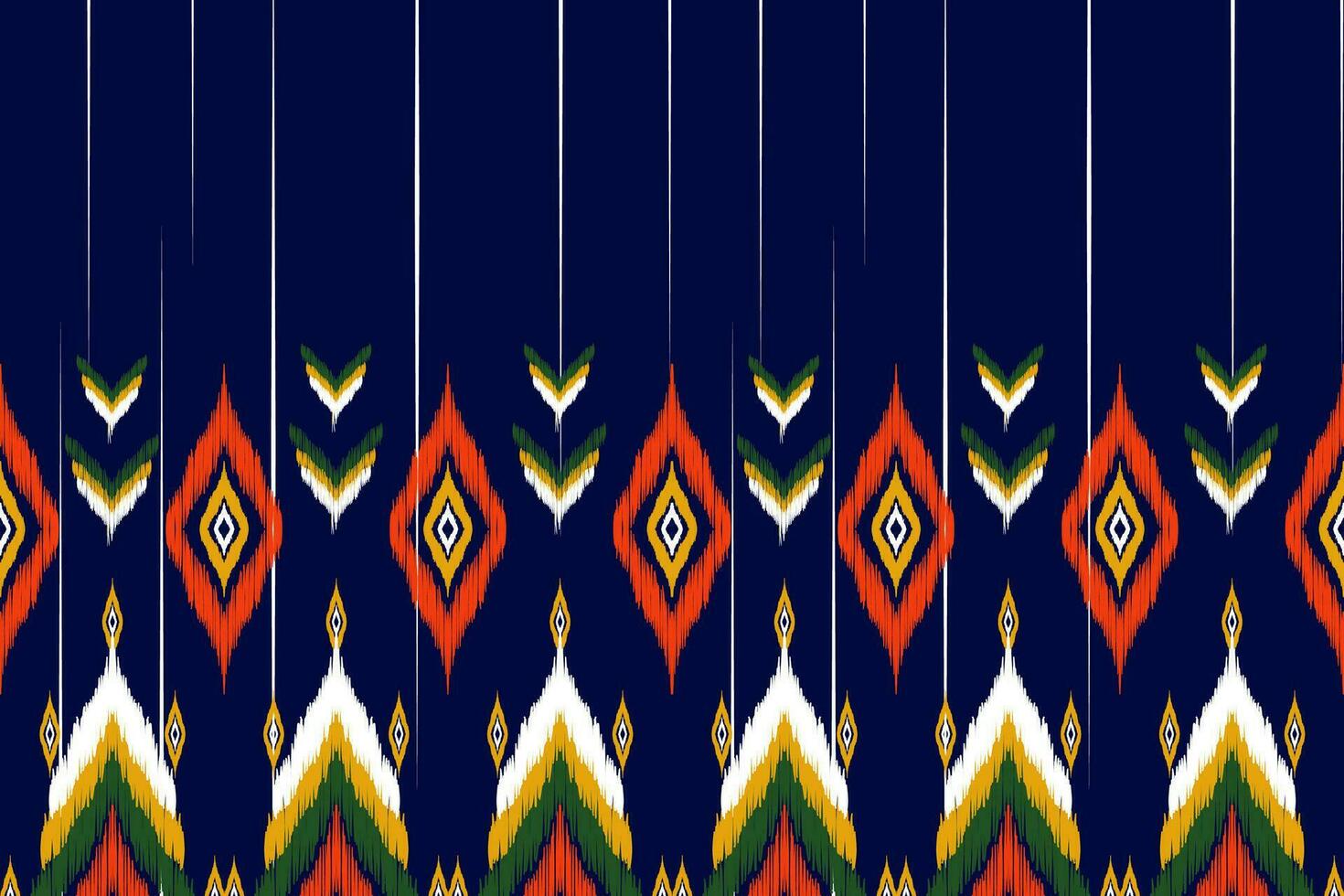 abstrait géométrique modèle conception sur bleu Contexte pour Contexte ou fond d'écran, ikat géométrique populaire ornement. ethnique vecteur texture. sans couture modèle dans aztèque style.