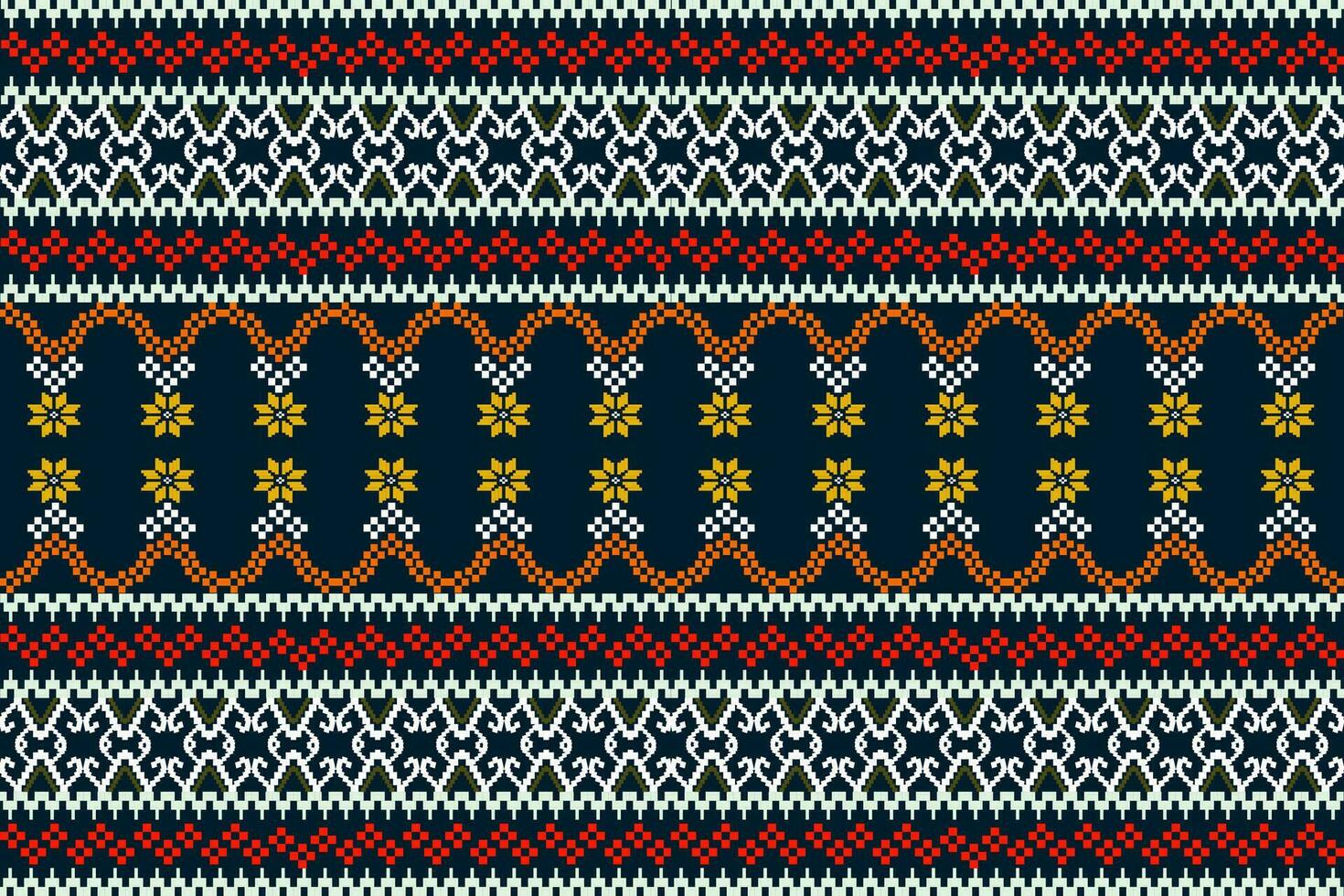 traverser point. géométrique ethnique motifs. conception pour sari, patola, sari, dupatta, vyshyvanka, Rushnyk, dupatta, vêtements, tissu, batique, tricots, broderie, Ikkat, pixel modèle. traditionnel conception. vecteur